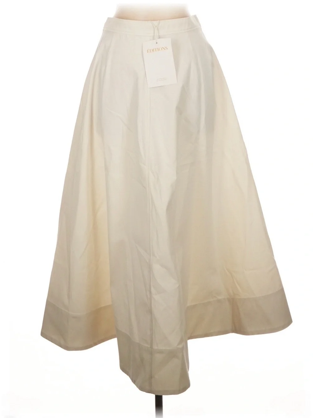 Sezane Cream Midi A-Line Skirt